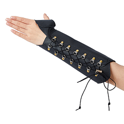 Черный Регулируемые браслеты из искусственной кожи с железными пряжками, перчатка браслет, манжета на запястье, чёрные, 13-1/4 дюйм (33.5 см)
