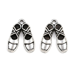 Античное Серебро Сплавочные подвески тибетского стиля, балетные тапочки, античное серебро, 20x16x3.5 мм, отверстие : 2 мм, Около 467 шт / 1000 г