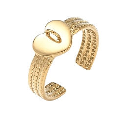 Golden 304 Fingerringkomponenten aus Edelstahl, mit Schleife, Herz, Ionenbeschichtung (ip), golden, 9 mm, Bohrung: 2 mm, 19 mm