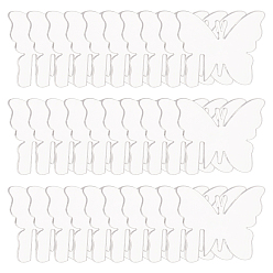 Прозрачный 60Шармы из акрилового бокала для вина, бокал маркер, бабочка, прозрачные, 40x54.5x2 мм