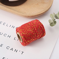 (123L) Белый крем непрозрачный блеск Двухцветные хлопковые золотистые металлические нити, макраме шнур, декоративные нитки, для поделок ремесел, упаковка подарков и изготовление ювелирных изделий, огнеупорный кирпич, 5 мм, около 21.87 ярдов (20 м) / рулон