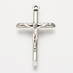 Античное Серебро Сплавочные подвески тибетского стиля, на Пасху, крест, без кадмия, без никеля и без свинца, античное серебро, 41x23.5x3.5 мм, Отверстие : 2 мм , около 480 шт / 1000 г