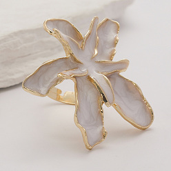 Золотой Элегантные регулируемые манжеты из цинкового сплава с цветком для женщин, золотые, 42x38 мм, внутренний диаметр: регулируемый