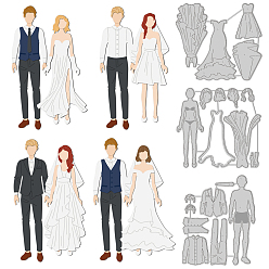 Другие Углеродистая сталь разрезает трафареты, для diy scrapbooking, Фотоальбом, декоративная бумага для тиснения, цвет нержавеющей стали, свадебный тематический узор, свадебный тематический узор, 85~100x89~103x0.8 мм, 3 шт / комплект