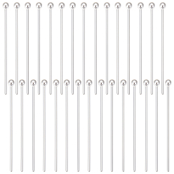 Серебро 30 шт. 925 булавки с шарообразной головкой из стерлингового серебра, серебряные, 30x0.7 мм, Шар: 2 mm