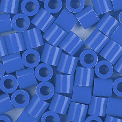 Королевский синий 1 коробка 5 mm melty beads pe diy fuse beads refills для детей, трубка, королевский синий, 5x5 мм, отверстия: 3 мм, около 500 шт / коробка