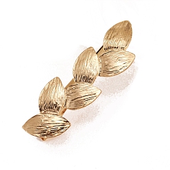 Лист Металлические заколки для волос из кожи аллигатора, аксессуары для волос для женщин и девочек, золотые, лист, 70 мм