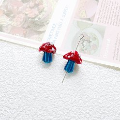 Гриб Бусины лэмпворк , темно-красный, гриб, 16x15 мм