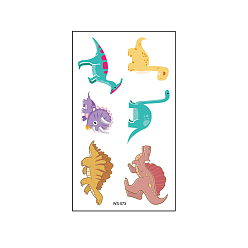 Dinosaur Съемные временные водостойкие татуировки, бумажные наклейки на тему животных, рисунок динозавра, 10.5x6 см