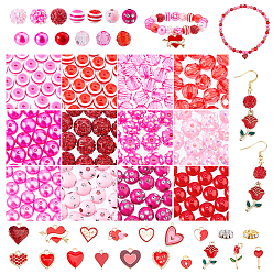 (52) Непрозрачная лаванда Наборы для самостоятельного изготовления ювелирных изделий, включают разделительные бусины из стразов, пластиковые жемчужные бисера, Бусины из cмолы, Подвески из эмали и сплава, Акриловые бусины, разноцветные, 7~8x3~3.5 мм, отверстие : 2 мм