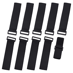 Черный Нейлоновые ленты с липучкой, магические ленты, с пластиковыми застежками, чёрные, 317~330x37~46.5x2~6 мм