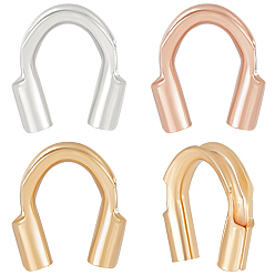 (52) Непрозрачная лаванда 120шт 3 цвета латунная проволока защитник и протекторы, долговечный, разноцветные, 4.5x4x1 мм, отверстие : 0.6 мм, 40 шт / цвет