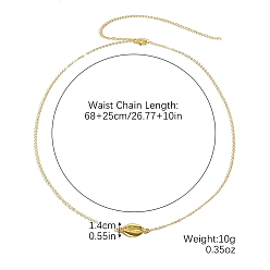 Shell Shape Ремни Chian из сплава каури для женщин, золотые, формы раковины, 26-3/4 дюйм (68 см), оболочкой: 14 mm