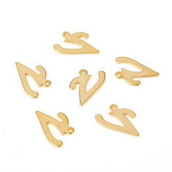 Letter V 201 подвески из нержавеющей стали, лазерная резка, буквы, золотые, letter.v: 15x10.5x1.2 мм, отверстие : 1 мм