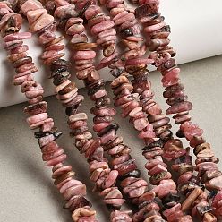 Rhodonite Brins de rhodonite argentine naturelle, puce, 5.5~13x5.5~8.5x1~3.5mm, Trou: 0.7mm, 32.28'' (82 cm)