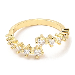 Настоящее золото 18K Латунные кольца на палец с фианитом для женщин, без свинца и без кадмия, реальный 18 k позолоченный, внутренний диаметр: 18 мм