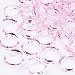 Pink Transparent Acrylic Finger Rings, Twist, Pink, US Size 6 3/4(17.1mm)