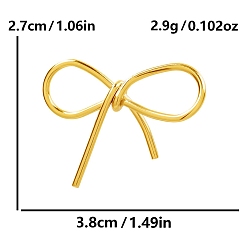 Золотой 304 подвески из нержавеющей стали, бантом, золотые, 38x27 мм