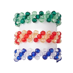 Couleur Mélangete 3pcs bagues en verre, couleur mixte, 5.5mm, diamètre intérieur: 20 mm