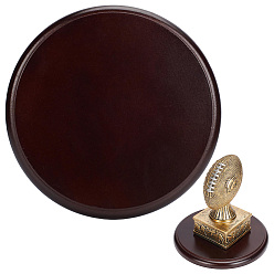 Coconut Brown MDF Display Pedestals for Sculpture, Round, Coconut Brown, 18x1.55cm