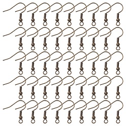 Antique Bronze Iron Earring Hooks, Ear Wire, French Hooks with Coil and Ball, Cadmium Free & Lead Free, Antique Bronze, 22 Gauge, 17~19x0.8mm, Hole: 2mm, Pin: 0.6mm