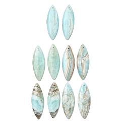 Horse Eye Подвески из натурального гемиморфита, лошадиный глаз , 38x13x4 мм, отверстие : 1.2 мм