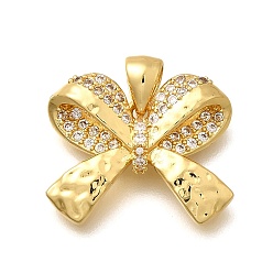 Настоящее золото 18K Стойка металлическая латунная микропрофилированная кубическая циркония подвески, долговечный, без свинца и без кадмия, бантом прелести, реальный 18 k позолоченный, 15x22.5x5 мм, отверстие : 5x3 мм