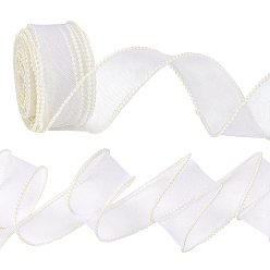 Белый Полиэфирная лента, с пластиковой бисера, белые, 1-7/8 дюйм (49 мм)