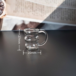 Прозрачный Мини стеклянная чашка, аксессуары для домашнего кукольного домика с микро-ландшафтом, притворяясь опорными украшениями, прозрачные, 20x27 мм