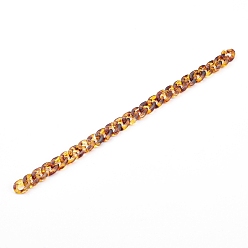 Золотистый Витая цепочка из непрозрачного акрила, Снаряженная цепь, цепи с быстрыми ссылками, несварные, золотые, 13.5x10x2.5 мм, 39.37 дюйм (1 м) / прядь