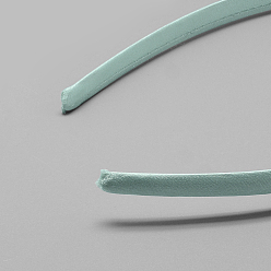 Pale Turquoise Plain Plastic Hair Band Findings, No Teeth, Covered with Cloth, Pale Turquoise, 120mm, 9.5mm