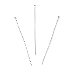 Platinum Iron Flat Head Pins, for Jewelry Making, Platinum, 18 Gauge, 55~56x1mm, Head: 2.2mm, about 1851pcs/500g