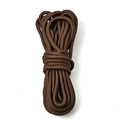 Coconut Brown Nylon Braided Cord, Round, for Shoelace Making, DIY Clothes Sewing, Coconut Brown, 5mm, about 5.47 Yards(5m)/pc