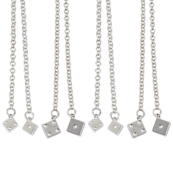 Платина Латунные цепочки роло подвеска украшение, Сплав с подвесками, платина, 422~432 мм, 2 шт / стиль