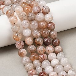 Rutilated Кварц Нити бусин из рутилированного кварца из натурального черного золота, круглые, 10 мм, отверстие : 0.9 мм, около 38 шт / нитка, 15.55'' (39.5 см)