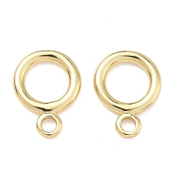 Настоящее золото 18K Поручни из латунной трубки, долговечный, без кадмия и без свинца, стойки покрытие, реальный 18 k позолоченный, 15.5x11.5x2 мм, отверстие : 2.2 мм, внутренний диаметр: 7 мм