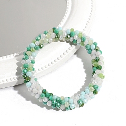 Средний Аквамарин Резинки для волос с блестящими стеклянными бусинами, эластичные резинки для волос для женщин, средний аквамарин, 70 мм