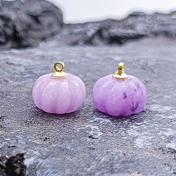 Халцедон Маленькие резные подвески в виде тыквы из натурального халцедона, 13~14 мм