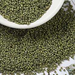 (RR2033) Матовый Непрозрачный Светло-оливковый Блеск Миюки круглые бусины рокайль, японский бисер, 15/0, (rr 2033) матовый матовый светло-оливковый блеск, 15/0, 1.5 мм, Отверстие : 0.7 мм , около 27777 шт / 50 г