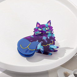 Королевский синий Заколки для волос в форме когтей из ацетата целлюлозы, аксессуары для волос для женщин и девочек, кошка, королевский синий, 70x53x53 мм