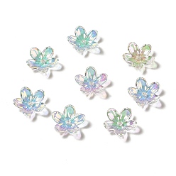 Klar ab Transparentem Acrylperlenkappen, 5-Blütenblatt Blüte, klar ab, 11.5x12x3.5 mm, Bohrung: 1.5 mm