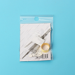 Нержавеющая Сталь Цвет Стальные швейные иглы, наперсток и нитевдеватель, иглы с большим ушком, для вышивания, пэчворк, цвет нержавеющей стали, упаковка: 85x63x10мм