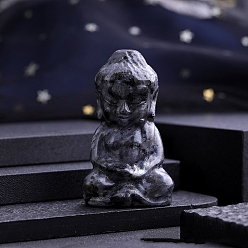 Larvikite Резная статуя Будды из натурального ларвикита, Камень Рейки для домашнего офиса, рабочего стола, украшение по фэн-шуй, 35 мм