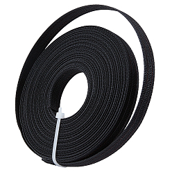 Noir Ruban en polyester de plusieurs mètres, avec du fil de cuivre, noir, 10 pouces (1/2 mm)