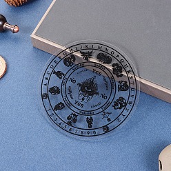 Black Eye Pattern Acrylic Pendulum Board, Dowsing Divination Board, for Witchcraft Wiccan Altar Supplies, with Random 
Color Gemstone Chain, Flat Round, Black, 150mm