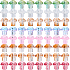 (52) Непрозрачная лаванда 64 шт 8 цвета прозрачные стеклянные бусины, гриб, разноцветные, 13.5x13.5 мм, отверстие : 1.6 мм, 8 шт / цвет