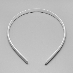 White Plain Plastic Hair Band Findings, No Teeth, Covered with Cloth, White, 120mm, 9.5mm