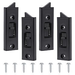 Черный 2 пары пластиковых оконных замков-защелок, части окна, подпружиненный, 2 замена скользящего замка с межцентровым расстоянием между отверстиями, с 8 железными винтами, чёрные, замки с защелкой: 85x26x8.5мм, Винт: 16.5x7 мм