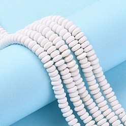 Creamy White Handmade Polymer Clay Beads Strands, for DIY Jewelry Crafts Supplies, Flat Round, Creamy White, 6~7x3mm, Hole: 1.5mm, about 113~116pcs/strand, 15.55 inch~16.14 inch(39.5~41cm)