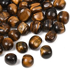 Tiger Eye Natural Tiger Eye Beads, Grade AB, Tumbled Stone, Nuggets, No Hole/Undrilled, Vase Filler Gems, 20~35x22~40x14~27mm